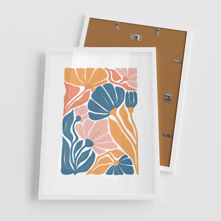 Plakat w ramie 50x70 - Migotliwe Marzenia - kwiaty, rośliny - rama biała