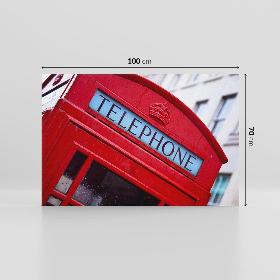 Obraz na płótnie 100x70 - Budka Telefoniczna Londyn - Ikona Brytyjskiego Stylu - budka, telefoniczna