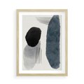 Plakat w ramie 50x70 - Abstrakcyjna Gra Szarości - abstrakcyjna grafika, akwarela - rama drewno