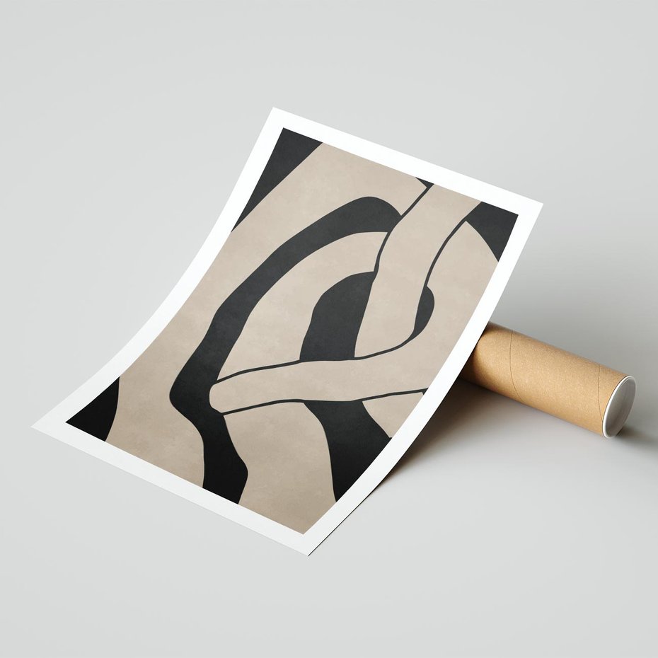 Plakat bez ramy 30x40 - Obce Wariacje - abstrakcyjne linie, mroczny plakat