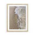 Plakat w ramie 50x70 - Fale Morza na Piasku - plaża, morze - rama drewno