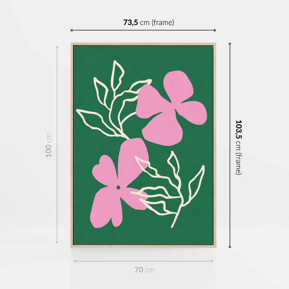 Obraz w ramie 70x100 - Wewnętrzne Fale - abstrakcyjny plakat, boho styl - rama drewno