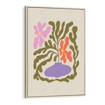 Obraz w ramie 80x120 - Kolorowe Echa - kwiaty, abstrakcja - rama drewno