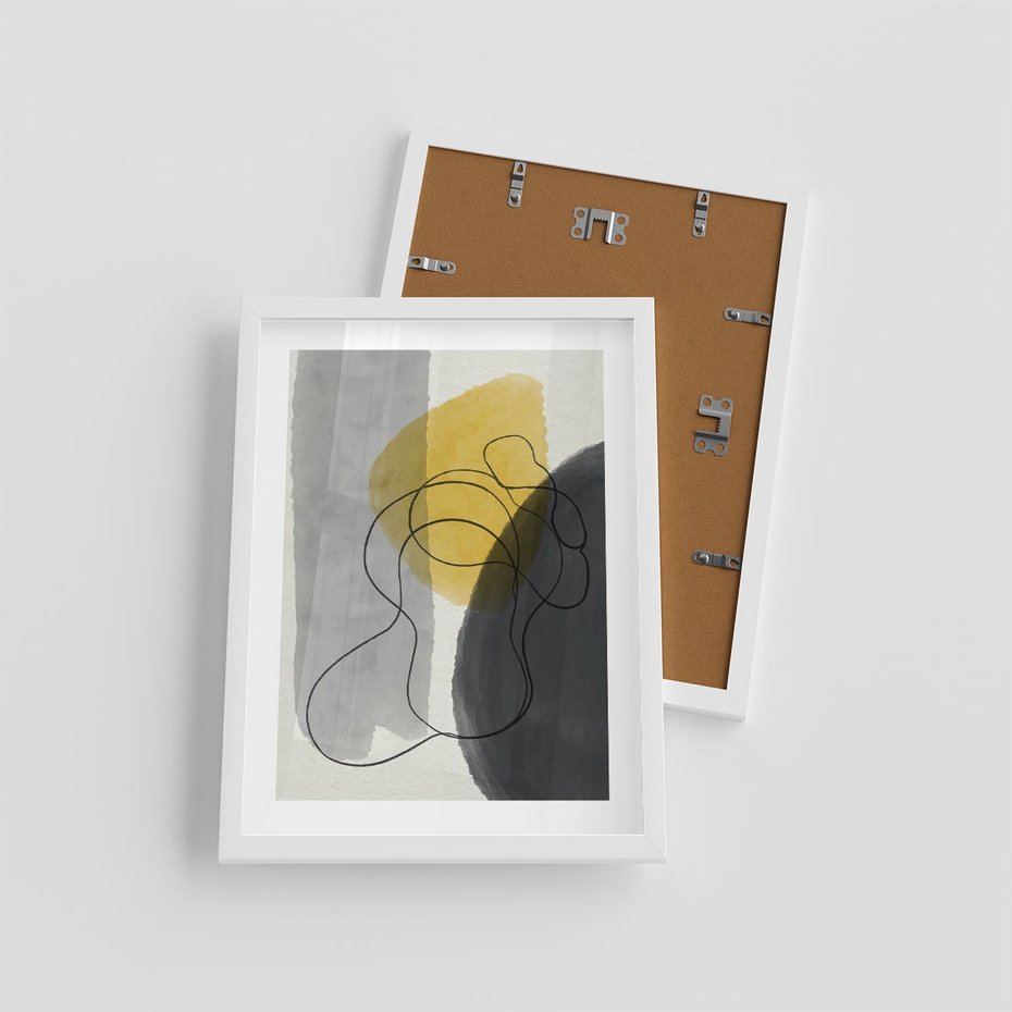 Plakat w ramie 30x40 - Kolorowe Akwarelowe Abstrakcje - abstrakcja, akwarelowe plamy - rama biała