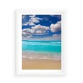 Plakat w ramie 50x70 - Idylliczna plaża nad morzem - plaża, morze - rama biała