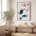 Plakat bez ramy 30x40 - Pastelowe Liście w Minimalizmie - pastelowe liście, minimalistyczny obraz