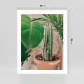Plakat bez ramy 40x50 - Boho Urok - kaktus w doniczce, gliniana doniczka