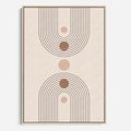 Obraz w ramie 50x70 - Zgeometryzowane Wizje - boho plakat, minimalizm - rama drewno