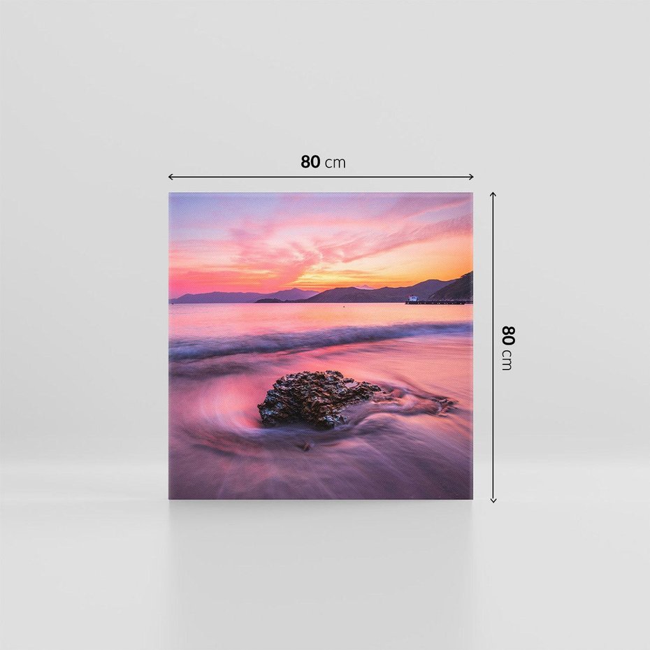 Obraz na płótnie 80x80 - Zaklęty Zachód - magiczny zachód słońca, fioletowe