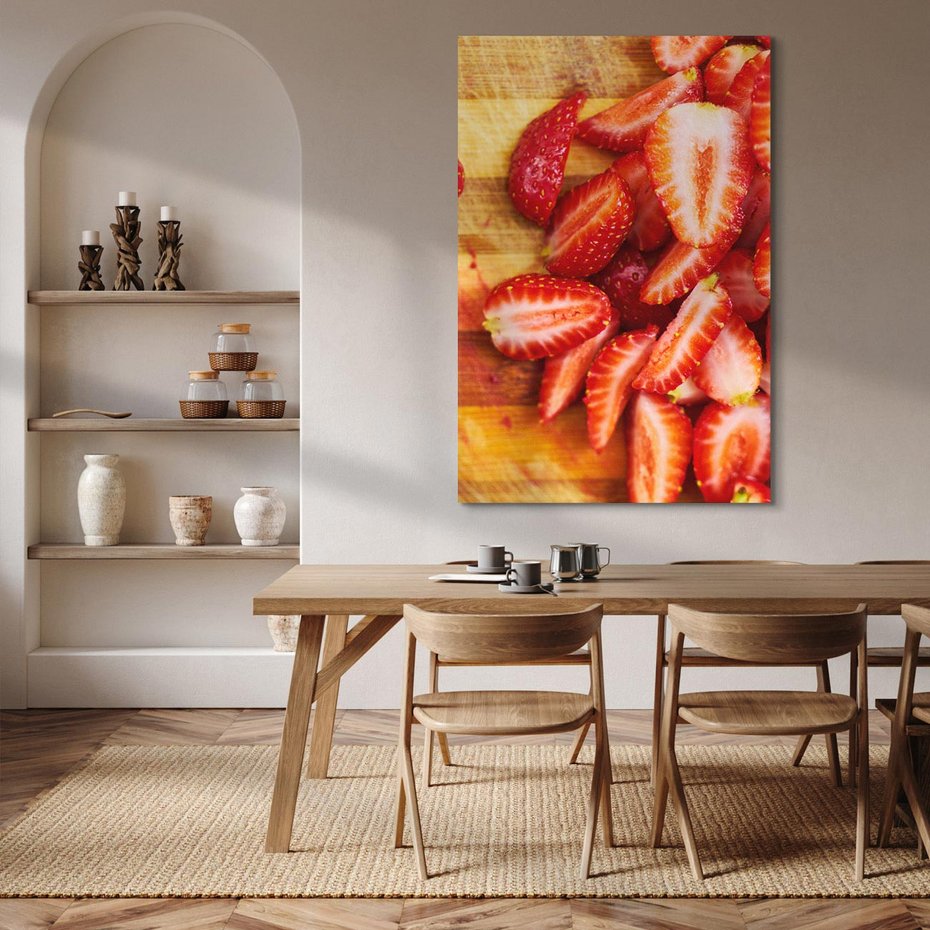 Obraz na płótnie 80x120 - Truskawki - Smak Lata w Owocowym Ogrodzie - truskawki, owoce