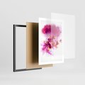 Plakat w ramie 50x70 - Kwiaty abstrakcji - abstrakcja, kwiaty - rama czarna