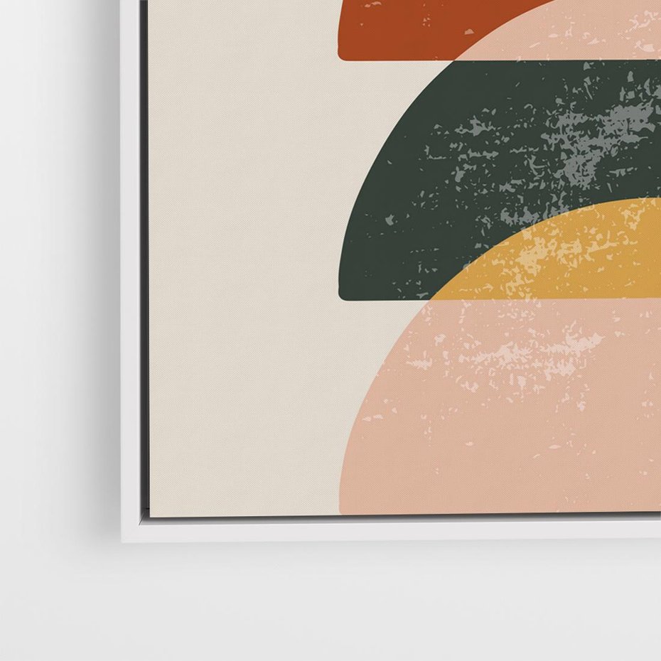 Obraz w ramie 80x80 - Energetyczne Wzory - nowoczesny plakat, abstrakcyjne kształty - rama biała