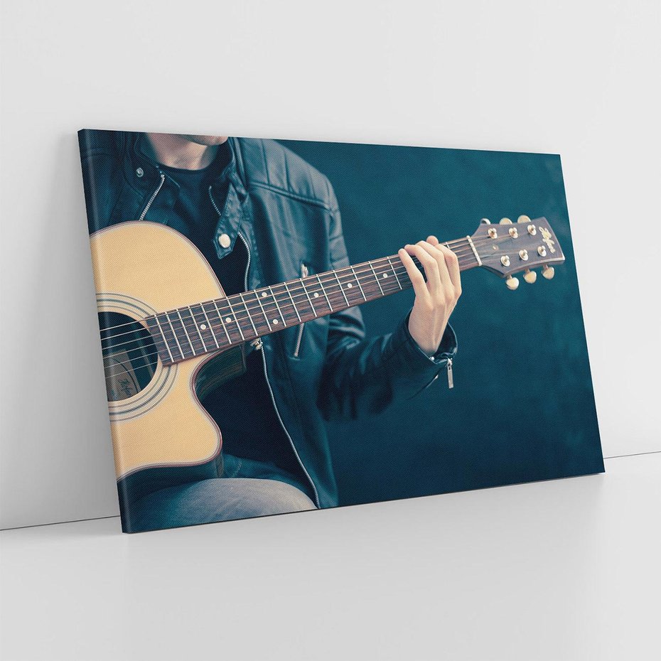 Obraz na płótnie 120x80 - Gitara - Dźwięki Retro - gitara, muzyka