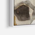 Obraz w ramie 80x120 - Nowoczesne Złoto i Szarość - plamy, złoto - rama biała