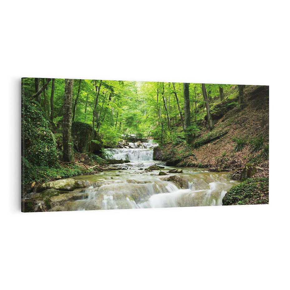 Obraz na płótnie 100x50 - Plączący się strumień - rzeka, strumień