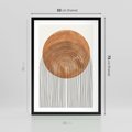 Plakat w ramie 50x70 - Konturem Kształtowane - koło, boho styl - rama czarna