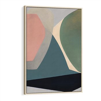 Obraz w ramie 80x120 - Szare Tło Plam - abstrakcyjne plamy, kształty - rama drewno