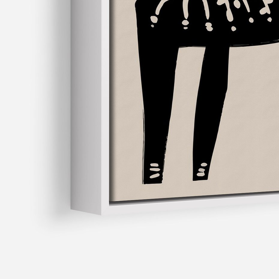 Obraz w ramie 70x100 - Konturem Zdefiniowany - skandynawska sztuka, jeleń - rama biała