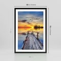 Plakat w ramie 50x70 - Zachód słońca na pomostach - zachód, słońca - rama czarna