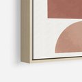 Obraz w ramie 80x120 - Rozkwitające Odbicia - abstrakcyjne geometryczne kształty, odcienie brązu i beżu - rama drewno