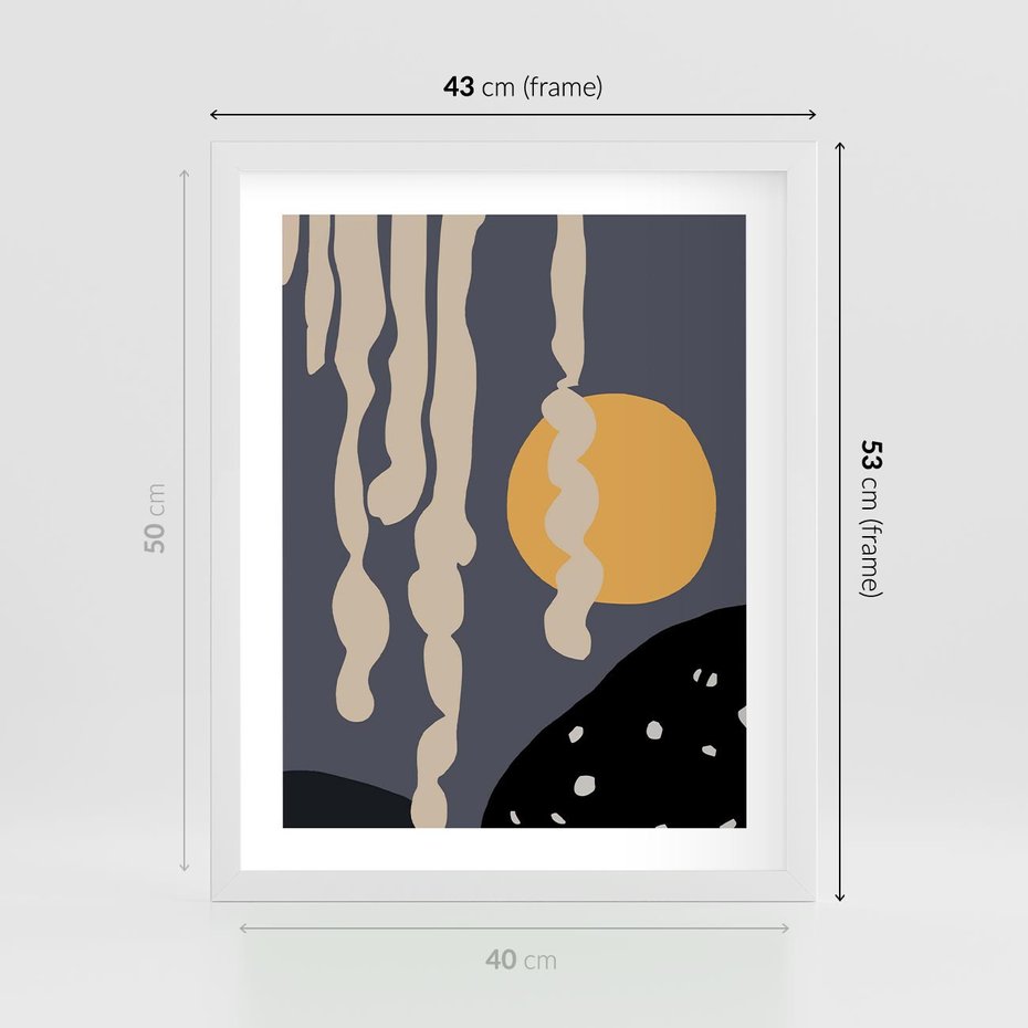 Plakat w ramie 40x50 - Intrygujący Mrok - ciemny, mroczny plakat - rama biała