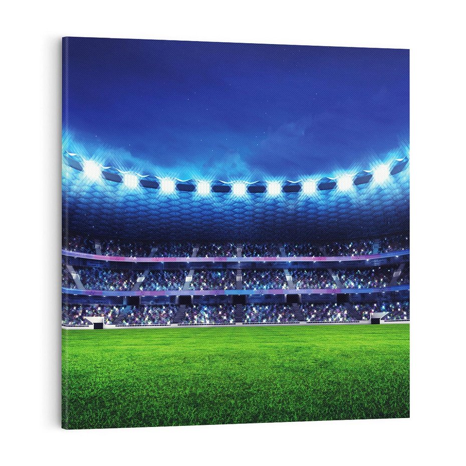 Obraz na płótnie 40x40 - Energia na stadionie - piłka, nożna