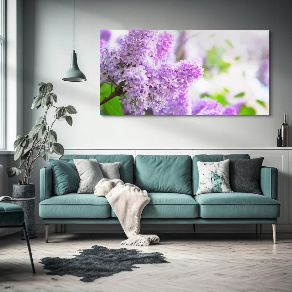 Obraz na płótnie 120x60 - Delikatny liliowy dotyk - lilie, fiolet