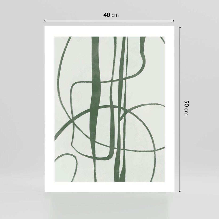 Plakat bez ramy 40x50 - Zielony Spokój - zielona abstrakcja, spokojny plakat