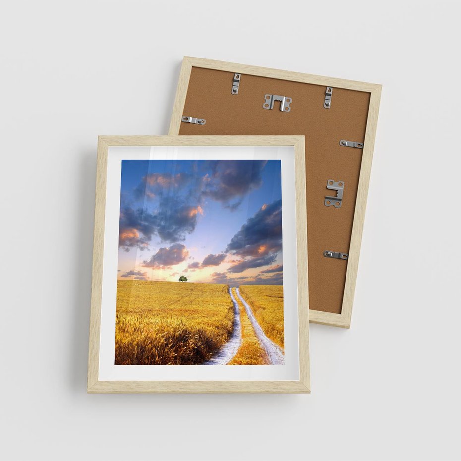 Plakat w ramie 40x50 - Magiczna droga w lesie - droga, ścieżka - rama drewno