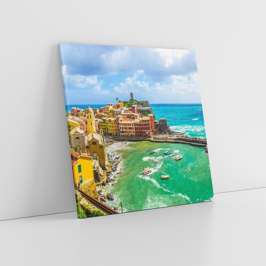 Obraz na płótnie 80x80 - Morze włoskich łodzi - Włochy, łodzie