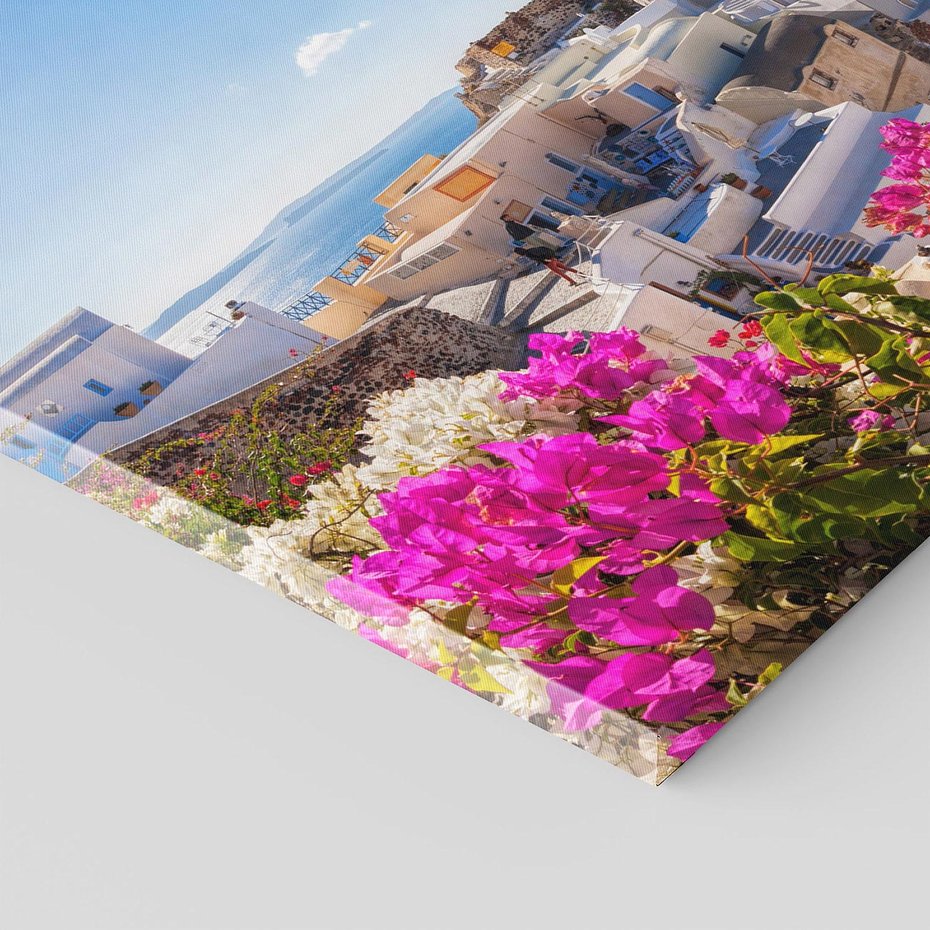 Obraz na płótnie 60x60 - Błękit morza i białe domy - Santorini, Grecja