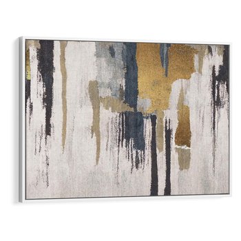 Obraz w ramie 120x80 - Odyseja w świetle i cieniu - abstrakcja, porysowana ściana - rama biała