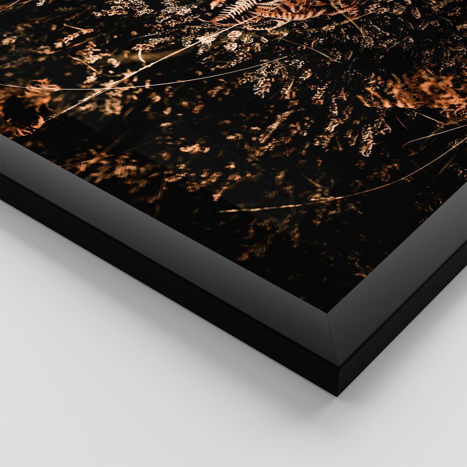 Zestaw obrazy w ramie 30x40 galeria - Jesień, pomost, liście - rama czarna