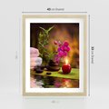 Plakat w ramie 40x50 - Światło Świecących Kwiatów w Spa - spa, świaca - rama drewno