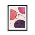 Plakat w ramie 30x40 - Migoczące Echo - abstrakcyjne akwarelowe plamy, nieregularne linie - rama czarna
