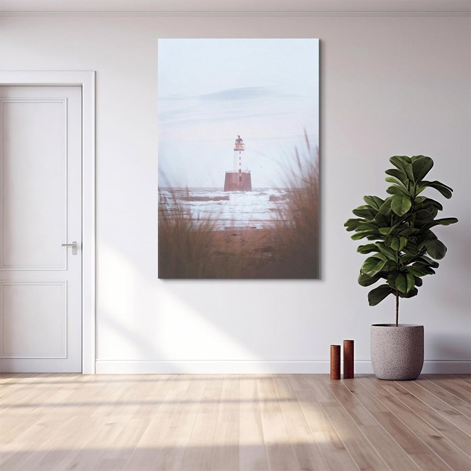 Obraz na płótnie 70x100 - Magiczna Aura - latarnia, mgła