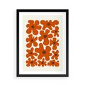 Plakat w ramie 50x70 - Wibracje Przestrzeni - abstrakcyjne czerwone kwiaty, kompozycja - rama czarna