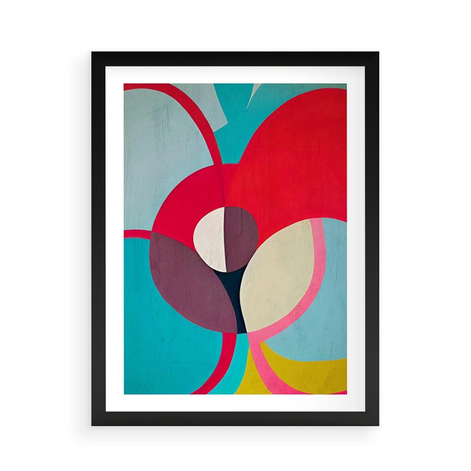 Plakat w ramie 50x70 - Kolorowe Odsłony Inspiracji - abstrakcyjny obraz, olejny - rama czarna