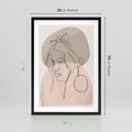 Plakat w ramie 50x70 - Kobieta w Linii: Akwarelowa Harmonia - kobieta one line, grafika - rama czarna