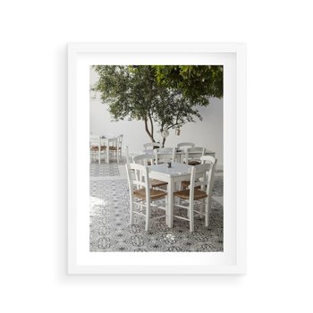 Plakat w ramie 50x70 - Włoska restauracja pełna smaków - włoska, restauracja - rama biała