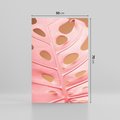Obraz na płótnie 50x70 - Różowa monstera w pełnym rozkwicie - różowa, monstera