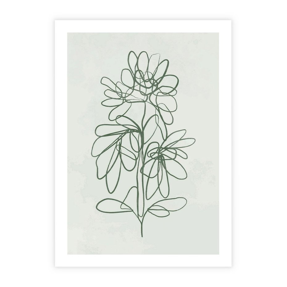 Plakat bez ramy 50x70 - Spokojne Poddanie Naturze - zielony plakat, roślinne inspiracje