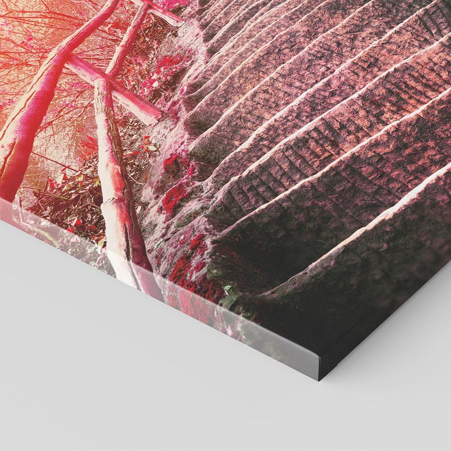 Obraz na płótnie 70x70 - Schody prowadzące do nieznanych ścieżek - schody, ścieżka