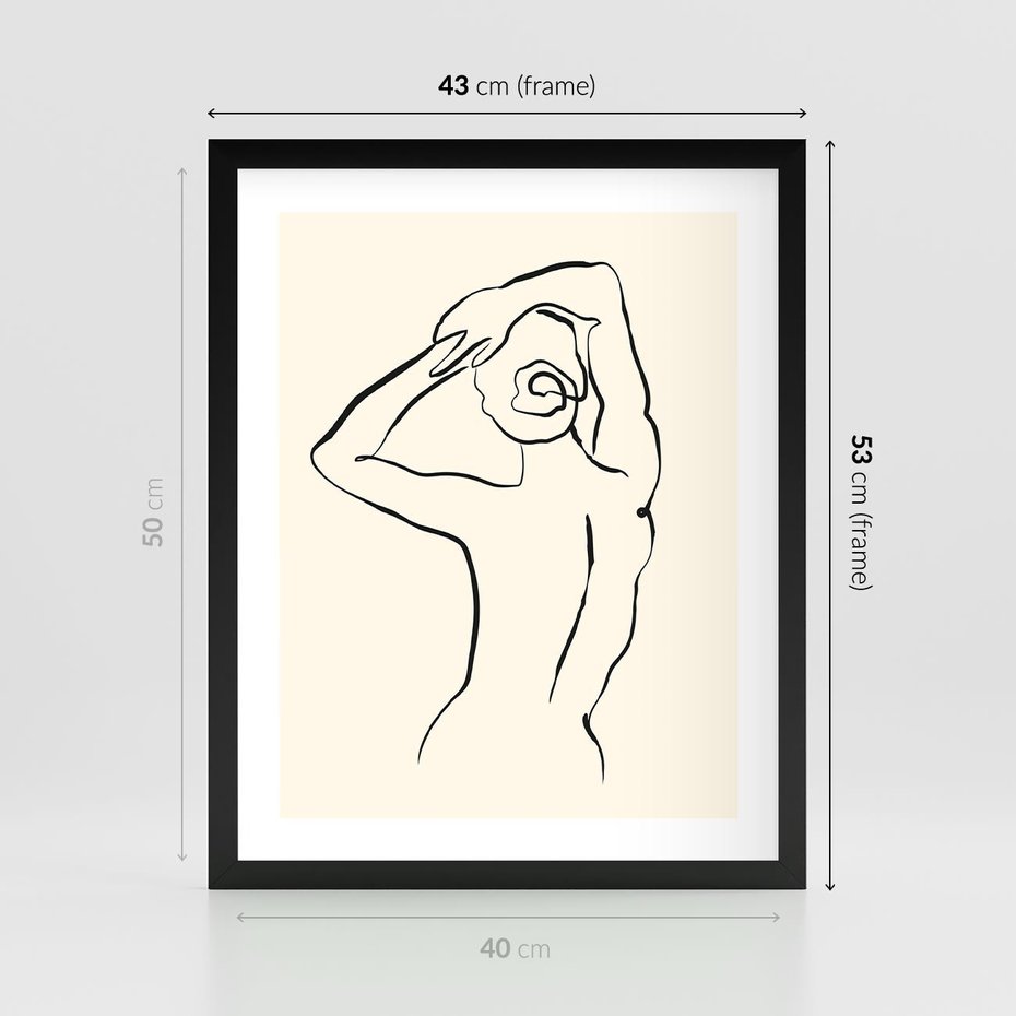 Plakat w ramie 40x50 - Tajemniczy Rytm - kobieta, posąg - rama czarna