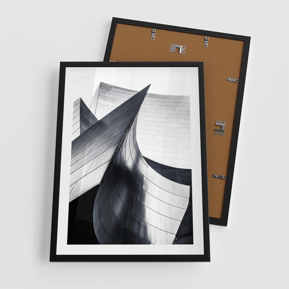 Plakat w ramie 50x70 - Miasto Współczesności - architektura, nowoczesne budynki - rama czarna