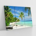 Obraz na płótnie 120x80 - Raj na Malediwach: plaża, morze i palmy - Malediwy, plaża
