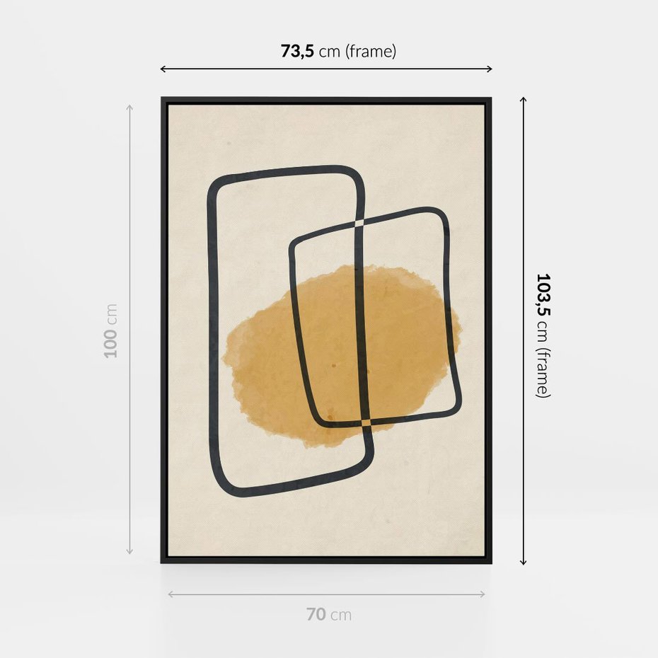 Obraz w ramie 70x100 - Rozkwitające Formy - abstrakcyjne nieregularne kształty, minimalistyczny plakat - rama czarna