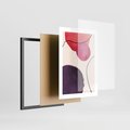 Plakat w ramie 30x40 - Kolorowe Impresje - abstrakcyjne akwarelowe plamy, nieregularne linie - rama czarna