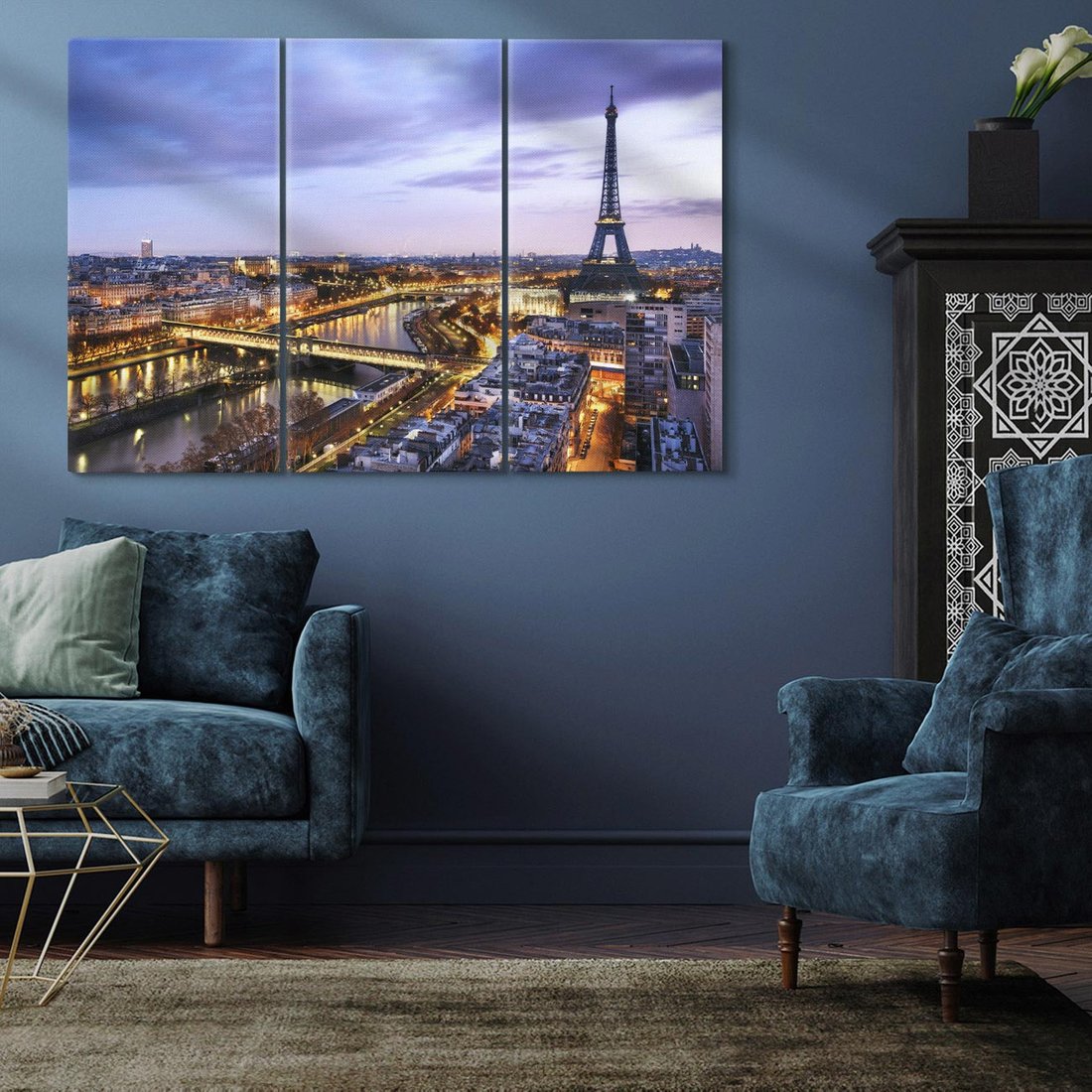 Obraz na płótnie 120x80 - Panorama Miasta Świateł - Paryż, panorama