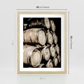 Plakat w ramie 40x50 - Tradycyjne Beczki - beczki, rustykalna fotografia - rama drewno